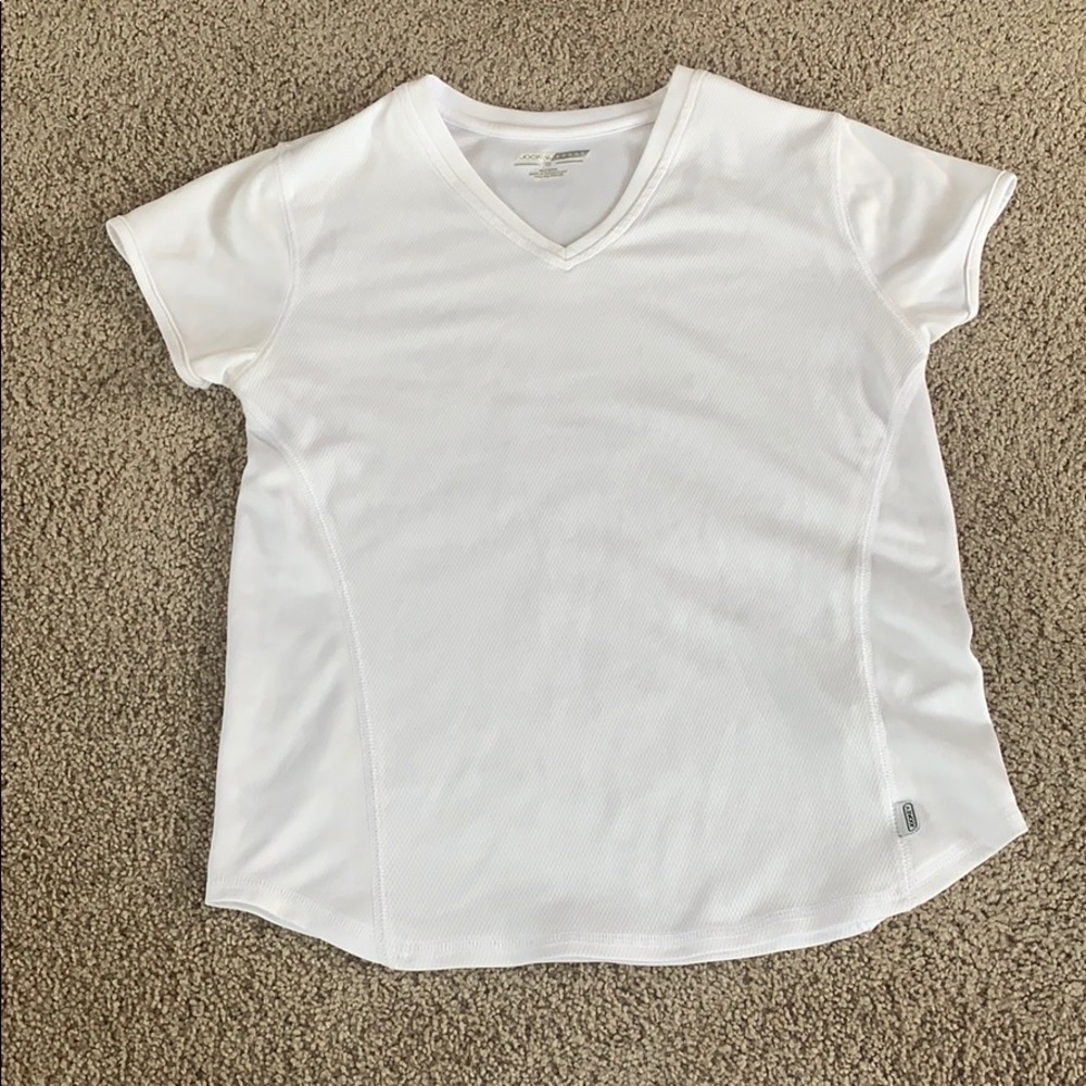 White athletic tee shirt